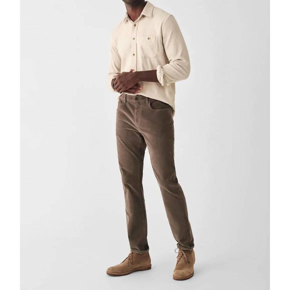 NEW FAHERTY stretch cord 5-pocket pants in mountain brown